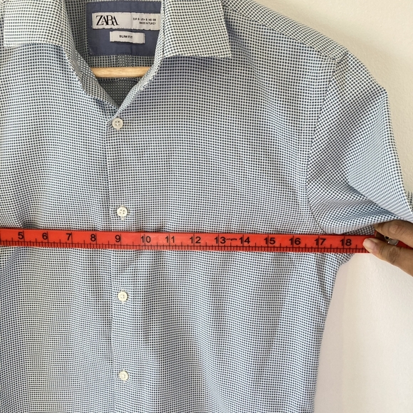 Preloved Zara Man Plaid Office Cocktail Slim Fit Dress Shirt - Size Small - Picture 4 of 14